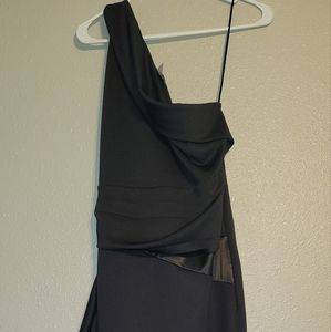 Black One Shoulder Ruffled dress with